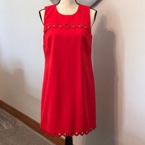 J. Crew Red Sheath Eyelet Dress
